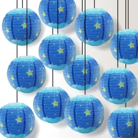 12-Pack 14 Inch Artisan Print Starry Sky Lullaby Paper Lantern (Blue)