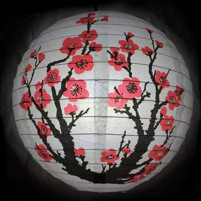 14 Inch Japanese Plum Tree Paper Lantern