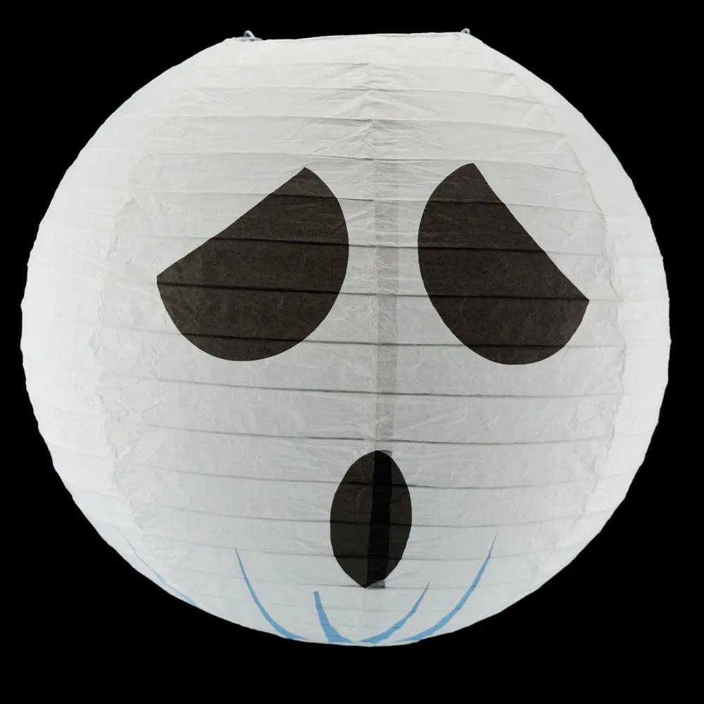 14" Spooky Shyguy Two-face Ghost Halloween Paper Lantern, Design by Esper