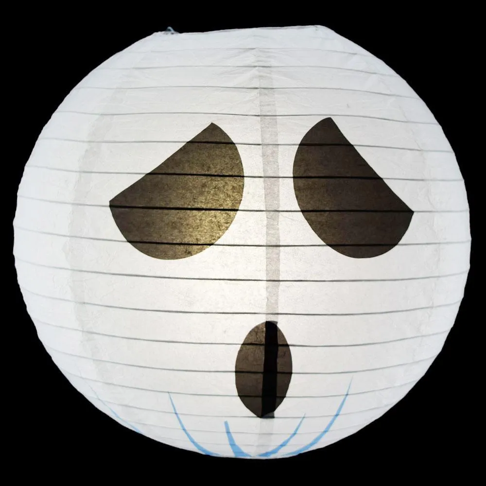 14" Spooky Shyguy Two-face Ghost Halloween Paper Lantern, Design by Esper
