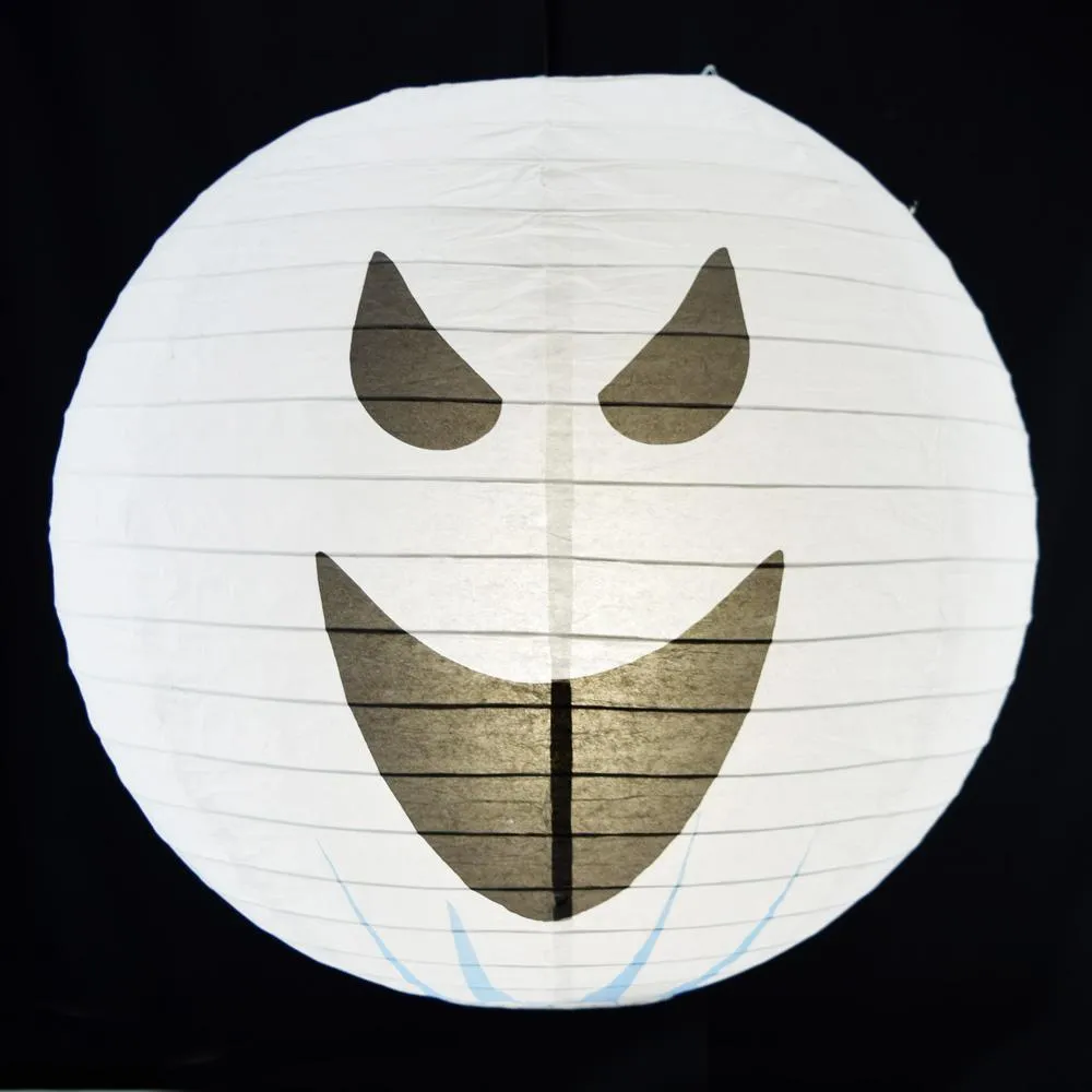14" Spooky Shyguy Two-face Ghost Halloween Paper Lantern, Design by Esper