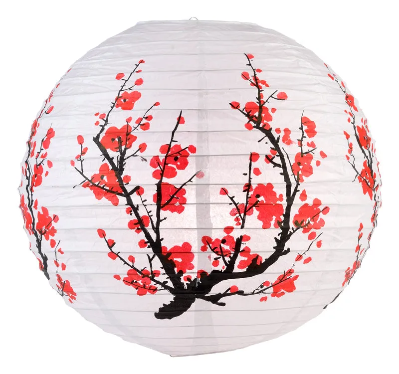 16" Plum Tree Blossom 6pc Paper Lantern Party Pack