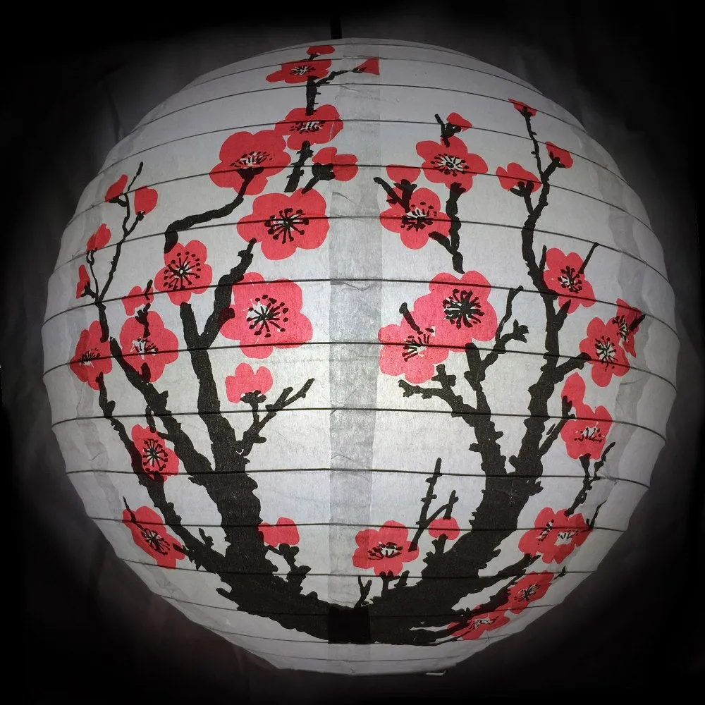 16" Plum Tree Blossom 6pc Paper Lantern Party Pack