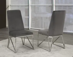 2, 4 or 6 Grey Rich Fabric Dining Chairs- Model #2014B 2, 4 or 6 Grey Rich Fabric Dining Chairs- Model #2014B
