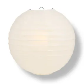 20" Beige / Ivory Round Paper Lantern, Even Ribbing, Chinese Hanging Wedding & Party Decoration