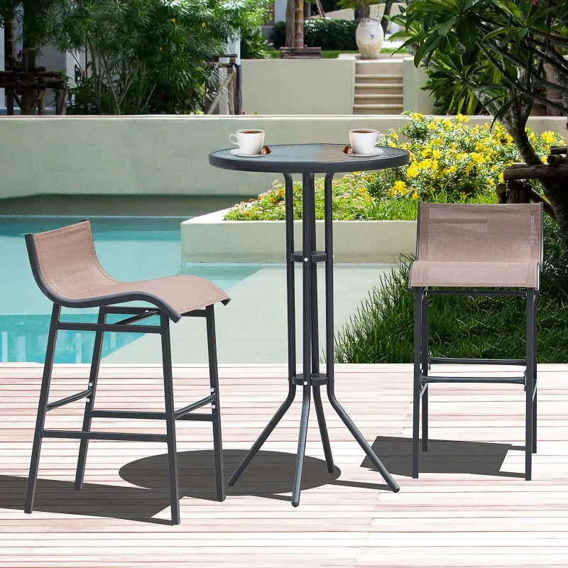 3pc Outdoor Patio Pub Set - Brown
