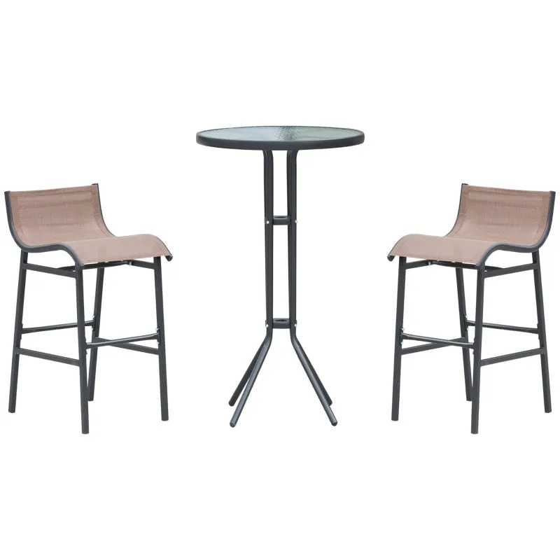 3pc Outdoor Patio Pub Set - Brown