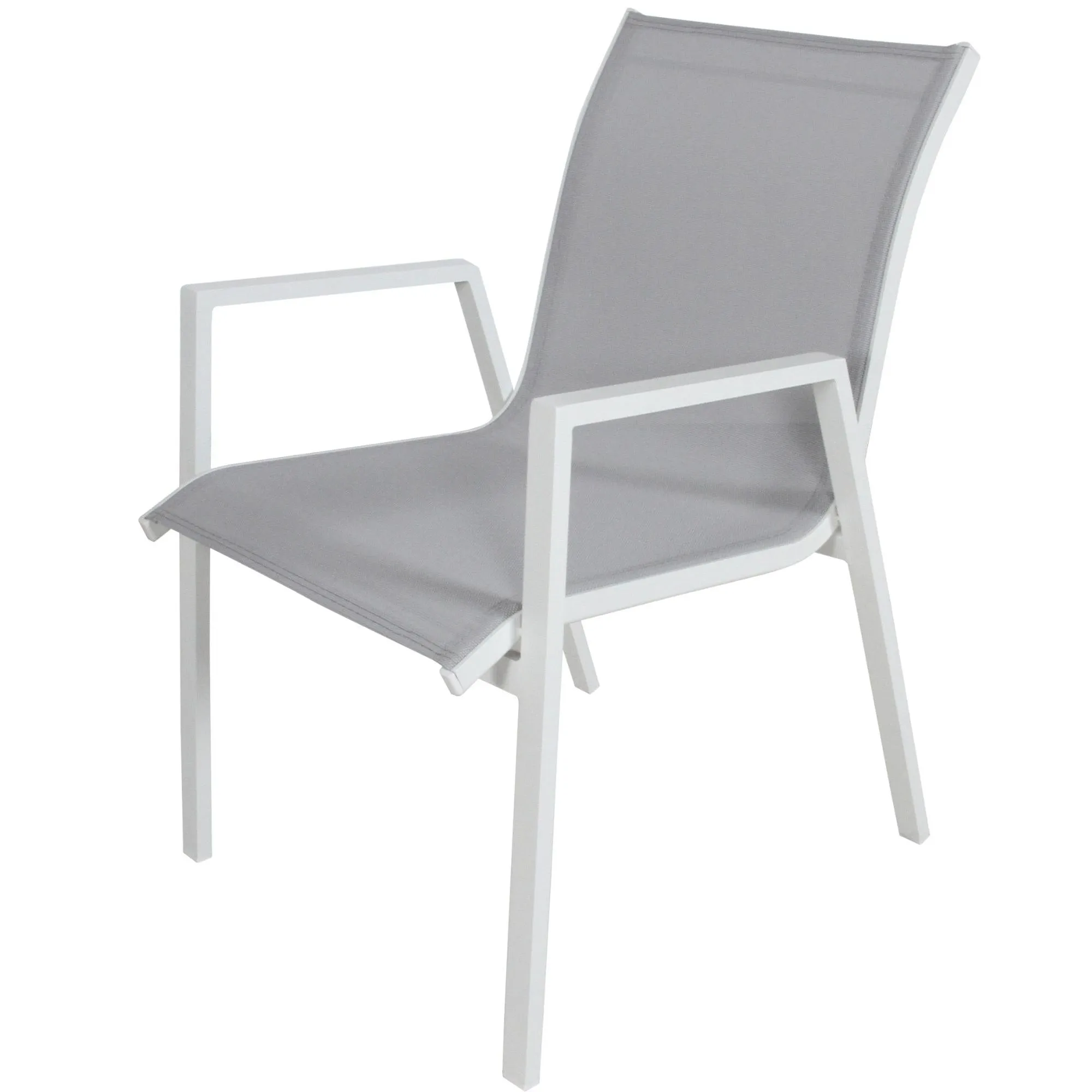 4pc Aluminium Stackable Outdoor Dining Chairs - White