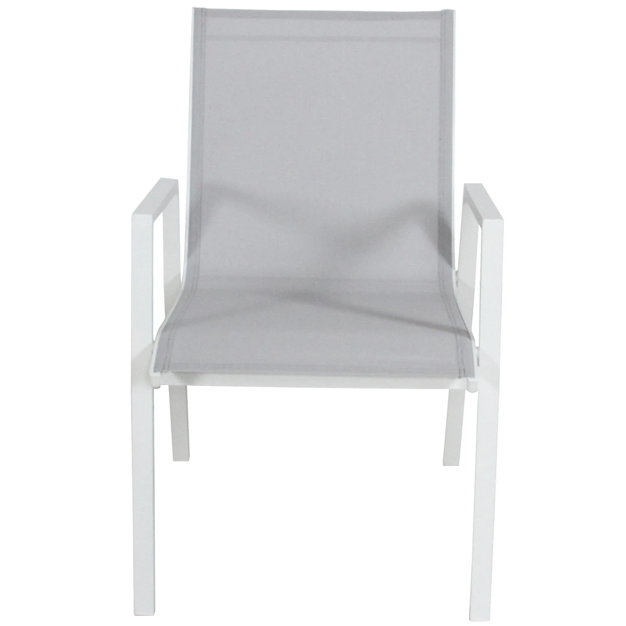 4pc Aluminium Stackable Outdoor Dining Chairs - White