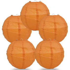 5 PACK | 12" Persimmon Orange Crisscross Ribbing, Hanging Paper Lanterns 5 PACK | 12" Persimmon Orange Crisscross Ribbing, Hanging Paper Lanterns