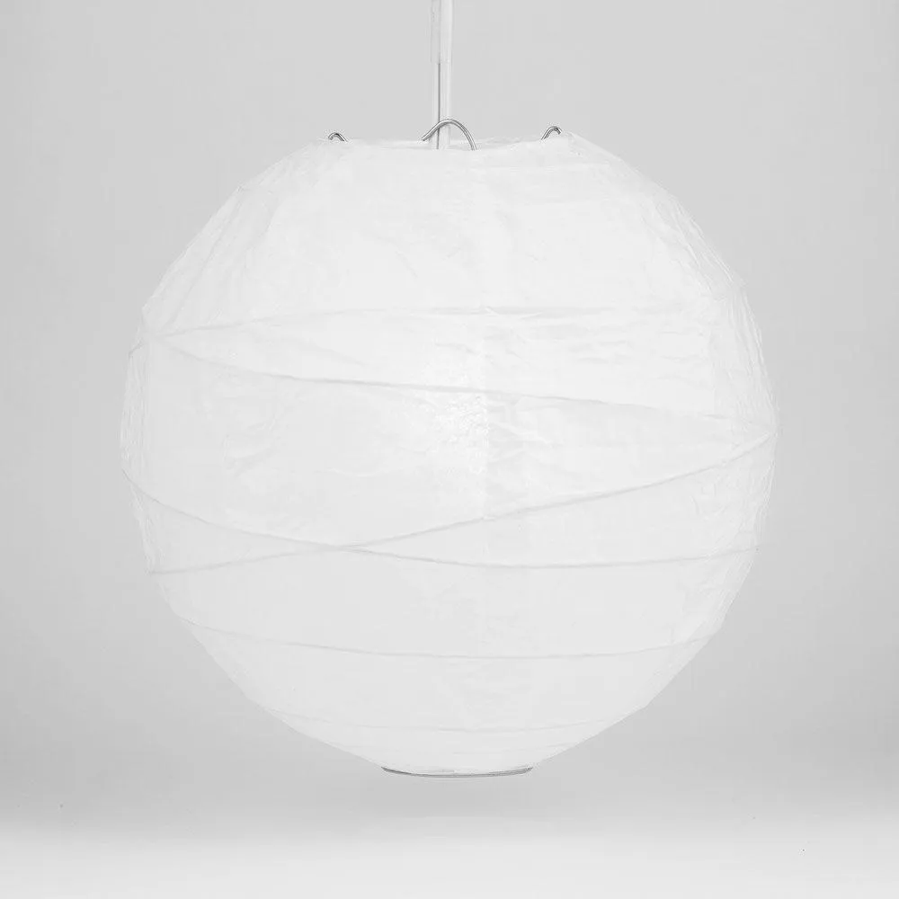 5 PACK | 12"  White Crisscross Ribbing, Hanging Paper Lanterns