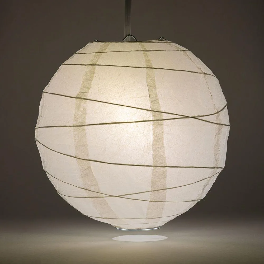 5 PACK | 12"  White Crisscross Ribbing, Hanging Paper Lanterns