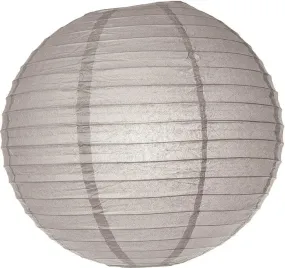 5-PACK 14" Gray / Grey Round Paper Lantern, Even Ribbing, Chinese Hanging Wedding & Party Decoration