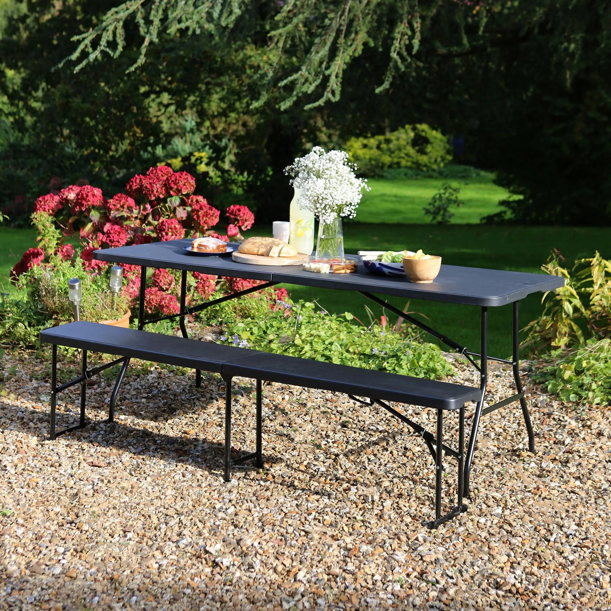 6 feet / 180cm Four Person Folding Trestle Bench - By Harbour Housewares