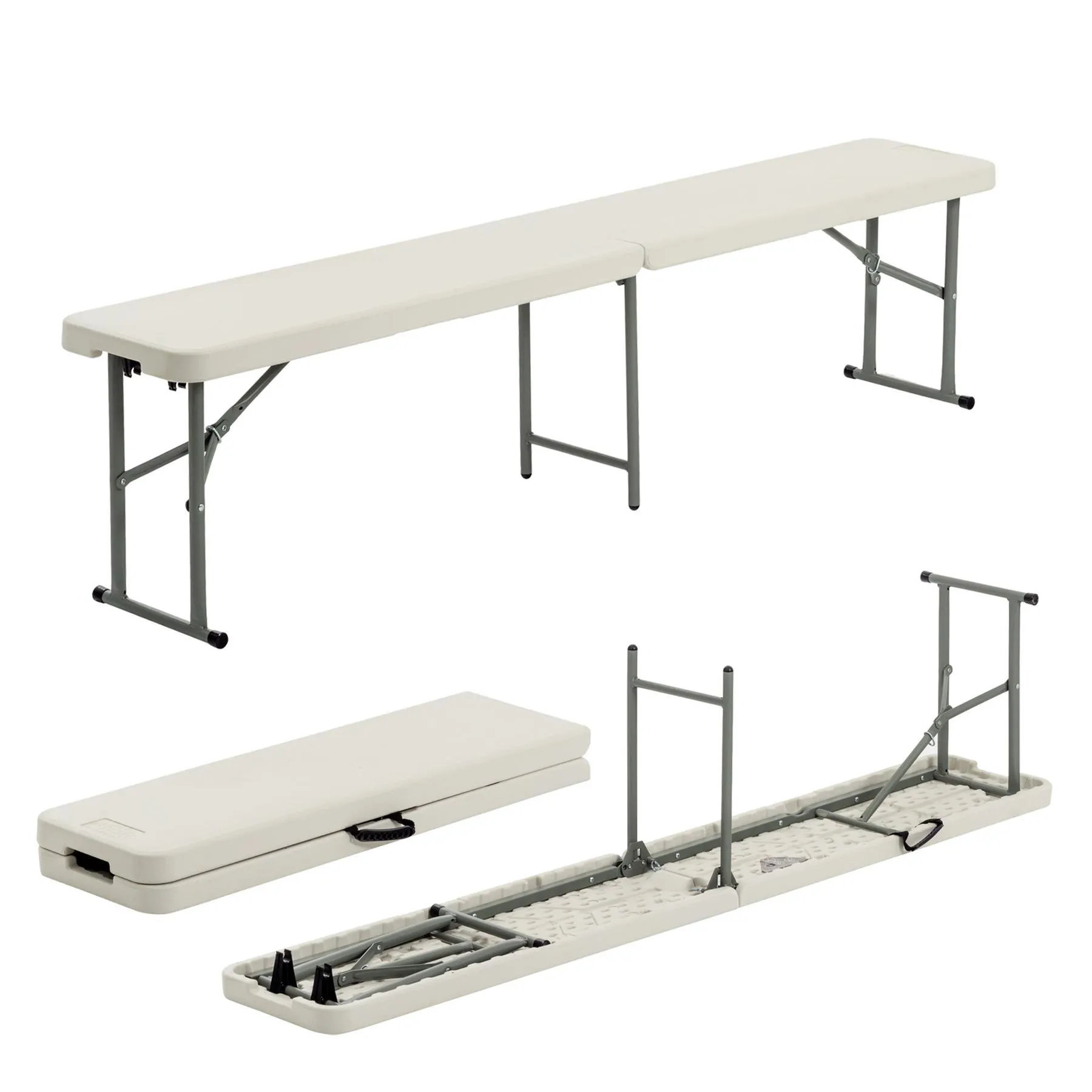 6 feet / 180cm Four Person Folding Trestle Bench - By Harbour Housewares