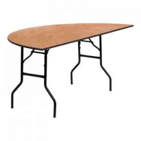 72'' HALF-ROUND WOOD FOLDING BANQUET TABLE [YT-WHRFT72-HF-GG]