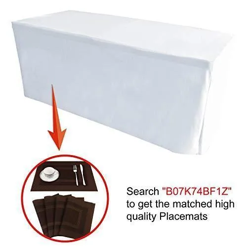 ABCCANOPY 6 FT Rectangle Tablecloth Table Cover for Rectangular Tables in Washable Polyester-Great for Buffet Table Parties Holiday Dinner, Wedding & More Navy Blue