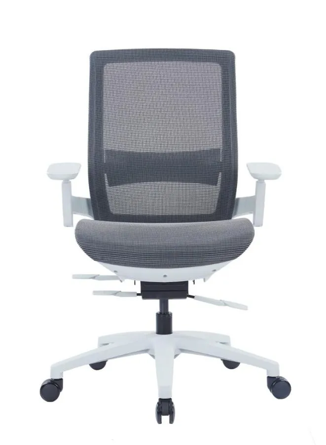 Adjustable Dark Grey Mesh Office Chair with Armrests and Locking Mechanism for Home and Office Use