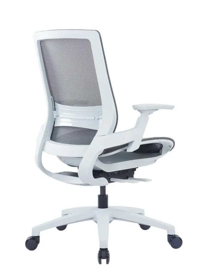 Adjustable Dark Grey Mesh Office Chair with Armrests and Locking Mechanism for Home and Office Use