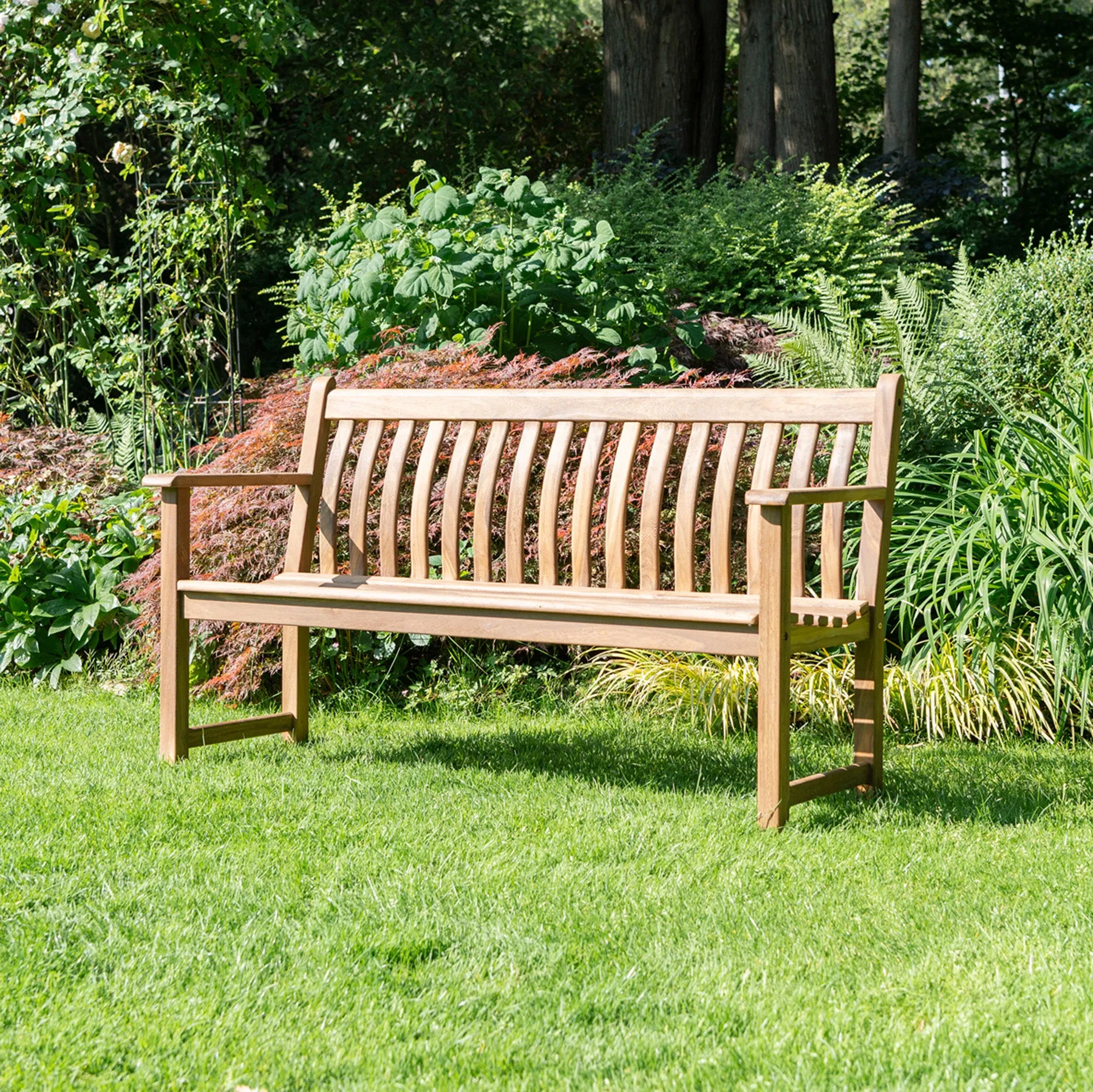 Alexander Rose Albany Broadfield Flat Arm Wooden Garden Bench (5ft)