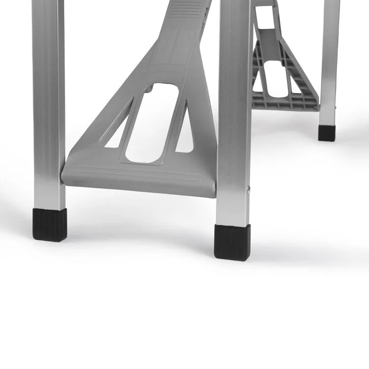 Aluminum Portable Picnic Table with Seats, Silver
