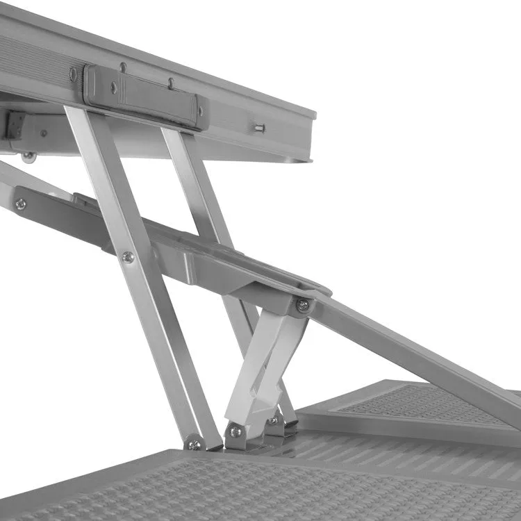 Aluminum Portable Picnic Table with Seats, Silver