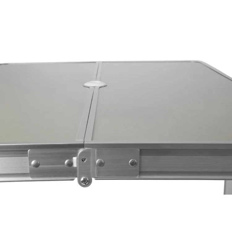 Aluminum Portable Picnic Table with Seats, Silver