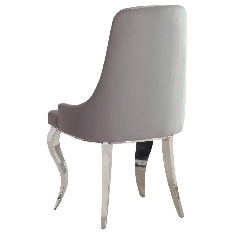 Antoine Velvet Upholstered Dining Side Chair - Grey (Set of 2)