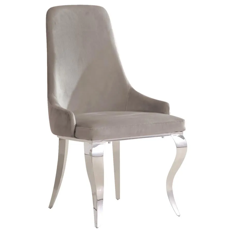 Antoine Velvet Upholstered Dining Side Chair - Grey (Set of 2)