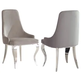 Antoine Velvet Upholstered Dining Side Chair - Grey (Set of 2)