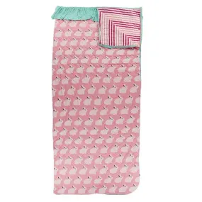 Bamboo Quilted Ruffle Sleepover Bag - Strawberry Forest Rabbit/Forest Fruit Stripe
