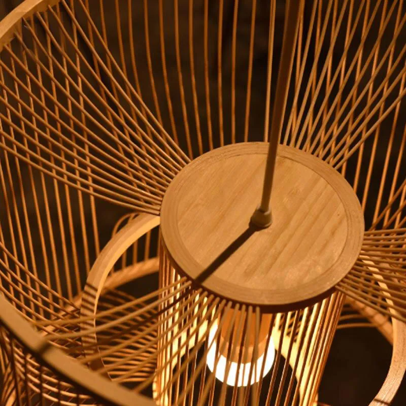 Bamboo Wicker Rattan Pendant Light By Artisan Living-12247