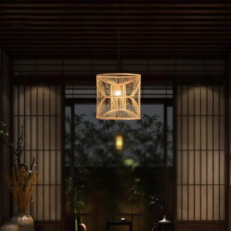 Bamboo Wicker Rattan Pendant Light By Artisan Living-12247