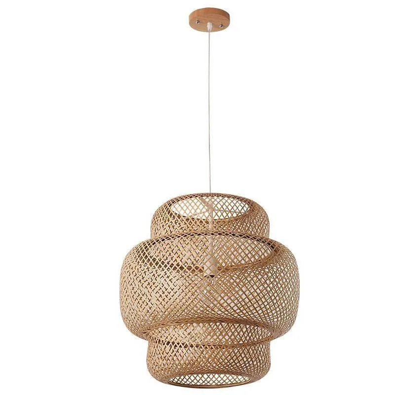 Bamboo Wicker Rattan Shade Pendant Light By Artisan Living-12287