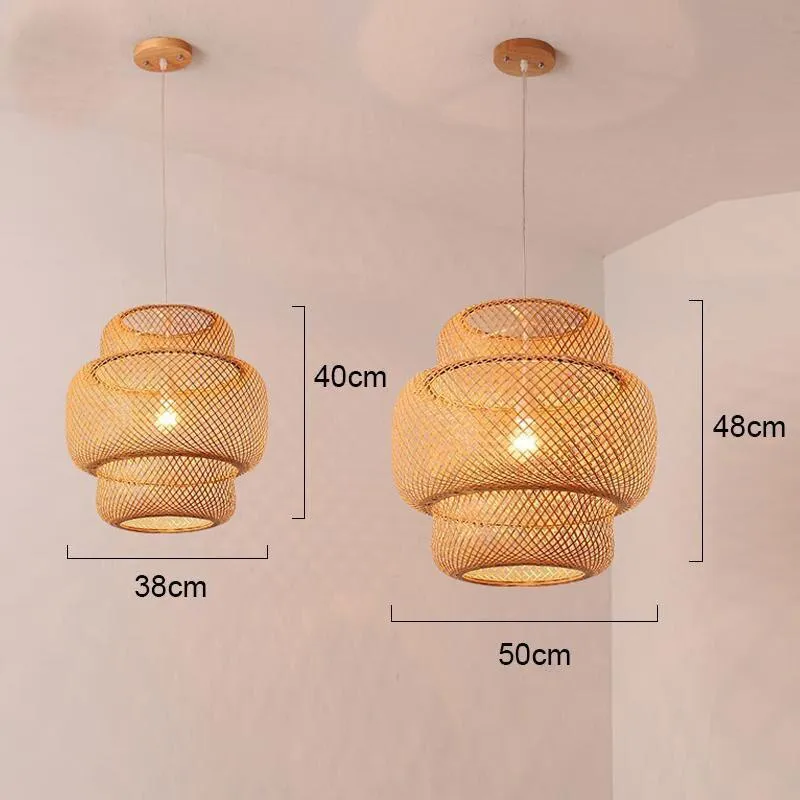 Bamboo Wicker Rattan Shade Pendant Light By Artisan Living-12287