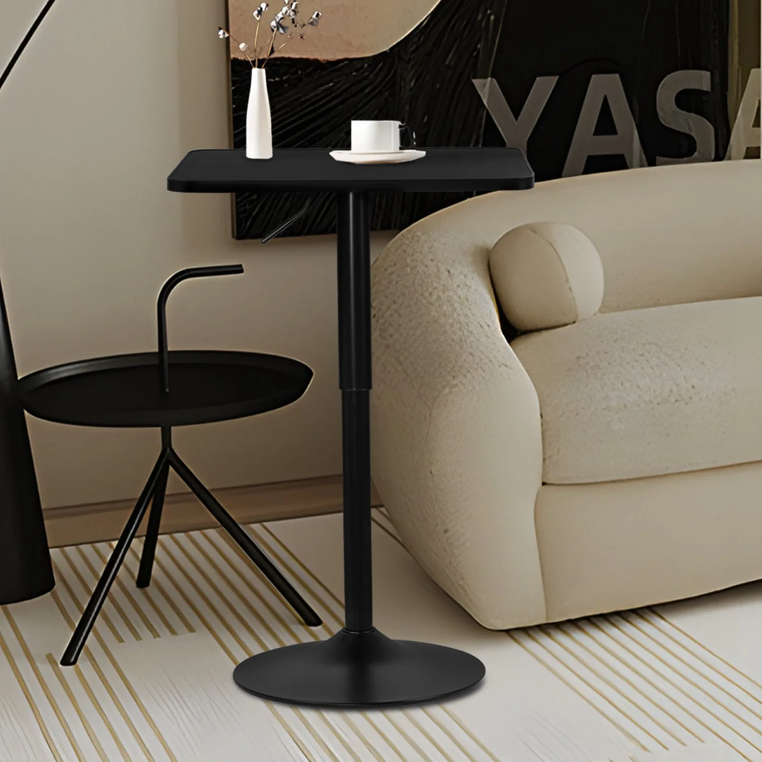 Bar Table - Adjustable Height - 23.6" x 23.6"