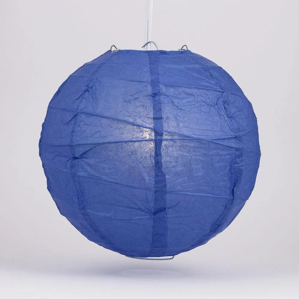 BLOWOUT 5-PACK 14" Dark Blue Round Paper Lantern, Crisscross Ribbing, Chinese Hanging Wedding & Party Decoration