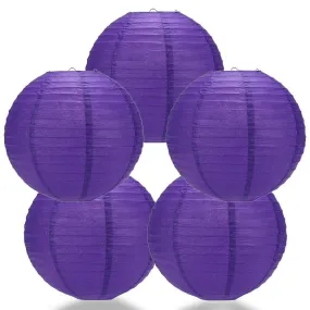 BLOWOUT 5-PACK 36" Plum Purple Jumbo Round Paper Lantern, Even Ribbing, Chinese Hanging Wedding & Party Decoration