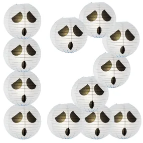 BLOWOUT BULK PACK (12) 14" Spooky Shyguy Two-face Ghost Halloween Paper Lantern, Design by Esper