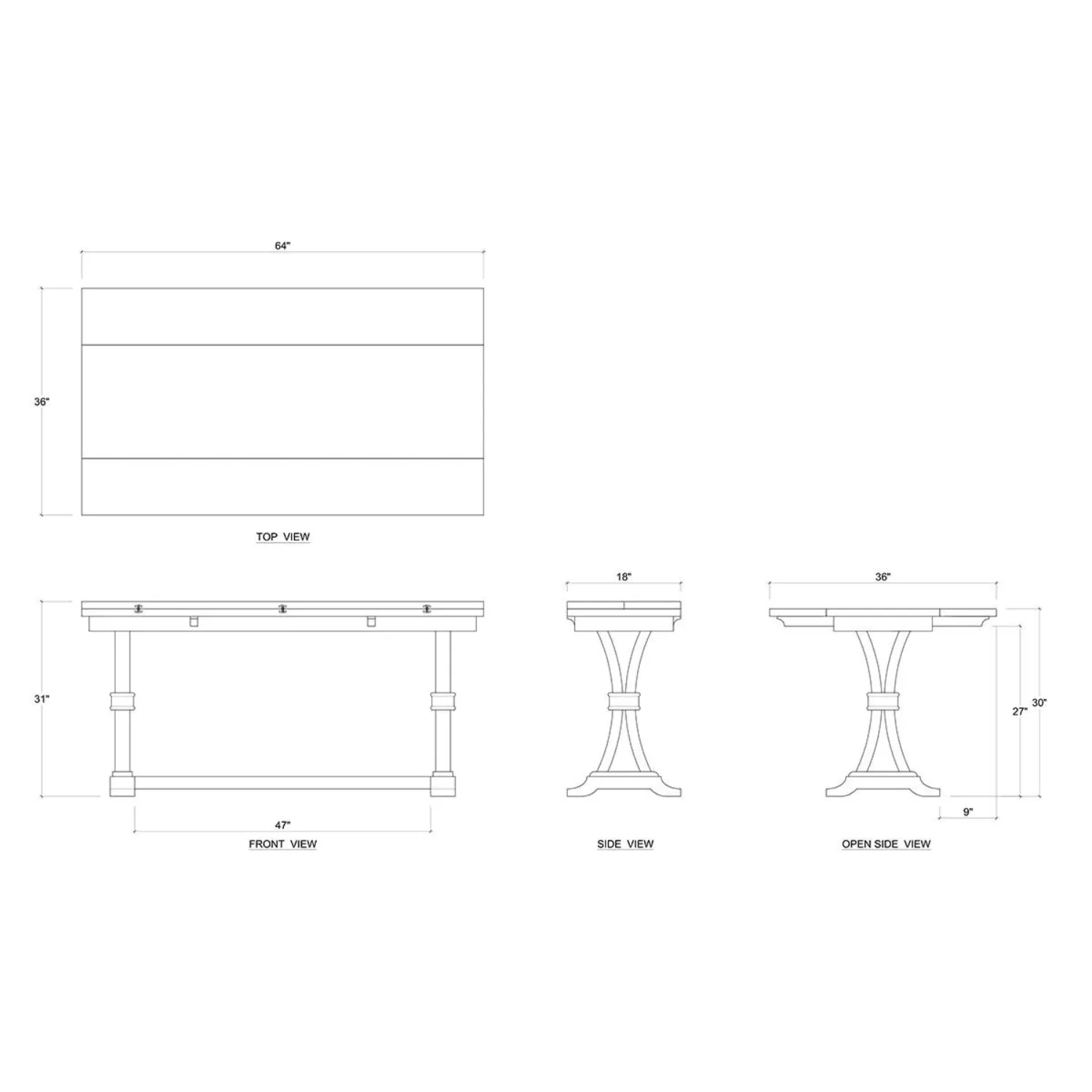 Bramble Archer Folding Console Table