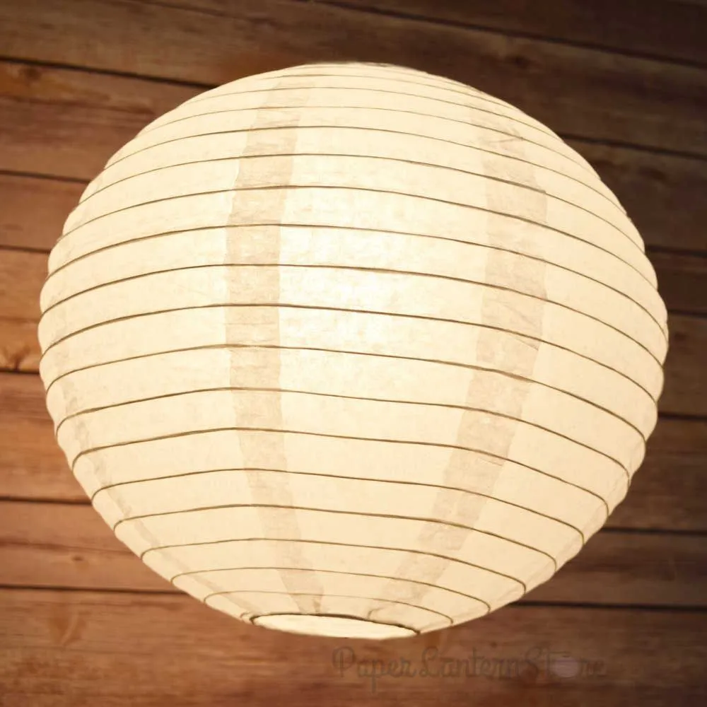 BULK PACK (10) 12" White Round Paper Lanterns, Even Ribbing, Hanging Decoration