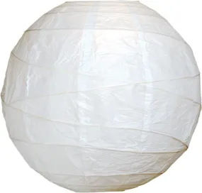 BULK PACK (50) 18" White Round Paper Lantern, Crisscross Ribbing, Chinese Hanging Wedding & Party Decoration
