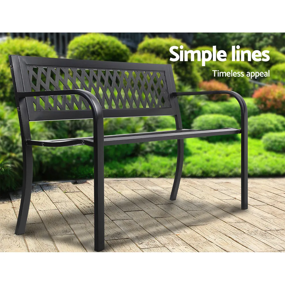 Cast Iron Modern Garden Bench - Black