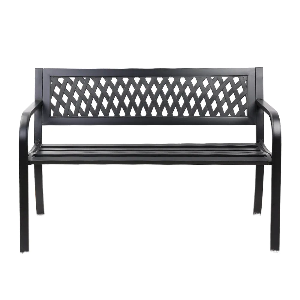 Cast Iron Modern Garden Bench - Black