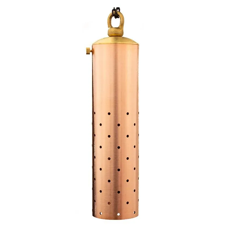 CopperMoon CM.615 12V MR-16 Copper & Brass 8" Hanging Pendant Light Perforated Holes