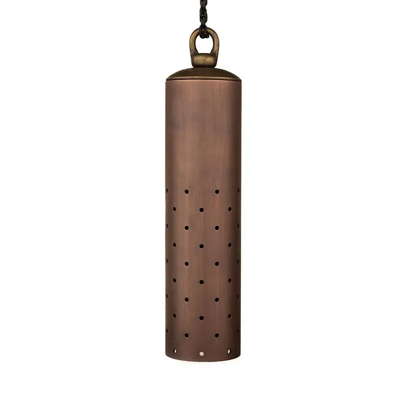 CopperMoon CM.615 12V MR-16 Copper & Brass 8" Hanging Pendant Light Perforated Holes