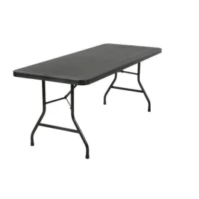 Cosco 29.6-in x 72-in Indoor Rectangle Resin Black Folding Table