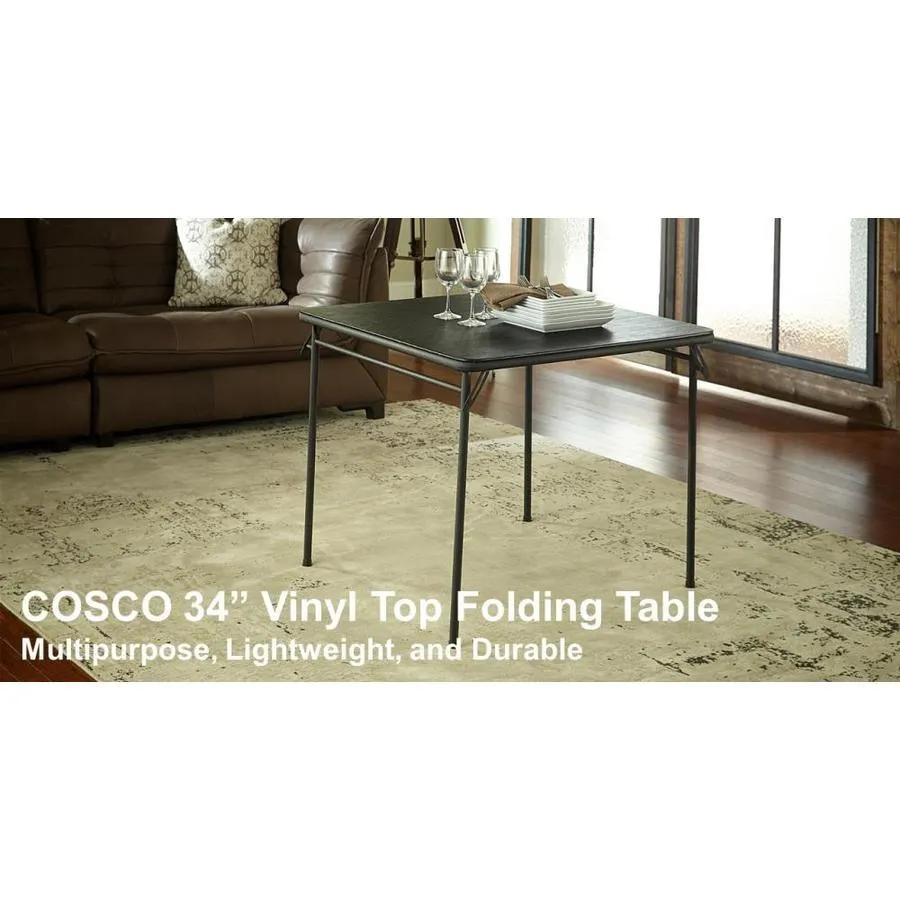 Cosco 33.75-in x 33.75-in Outdoor Square Black Folding Table