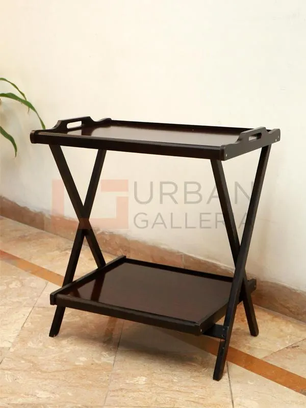 Double Dark Brown Folding Table