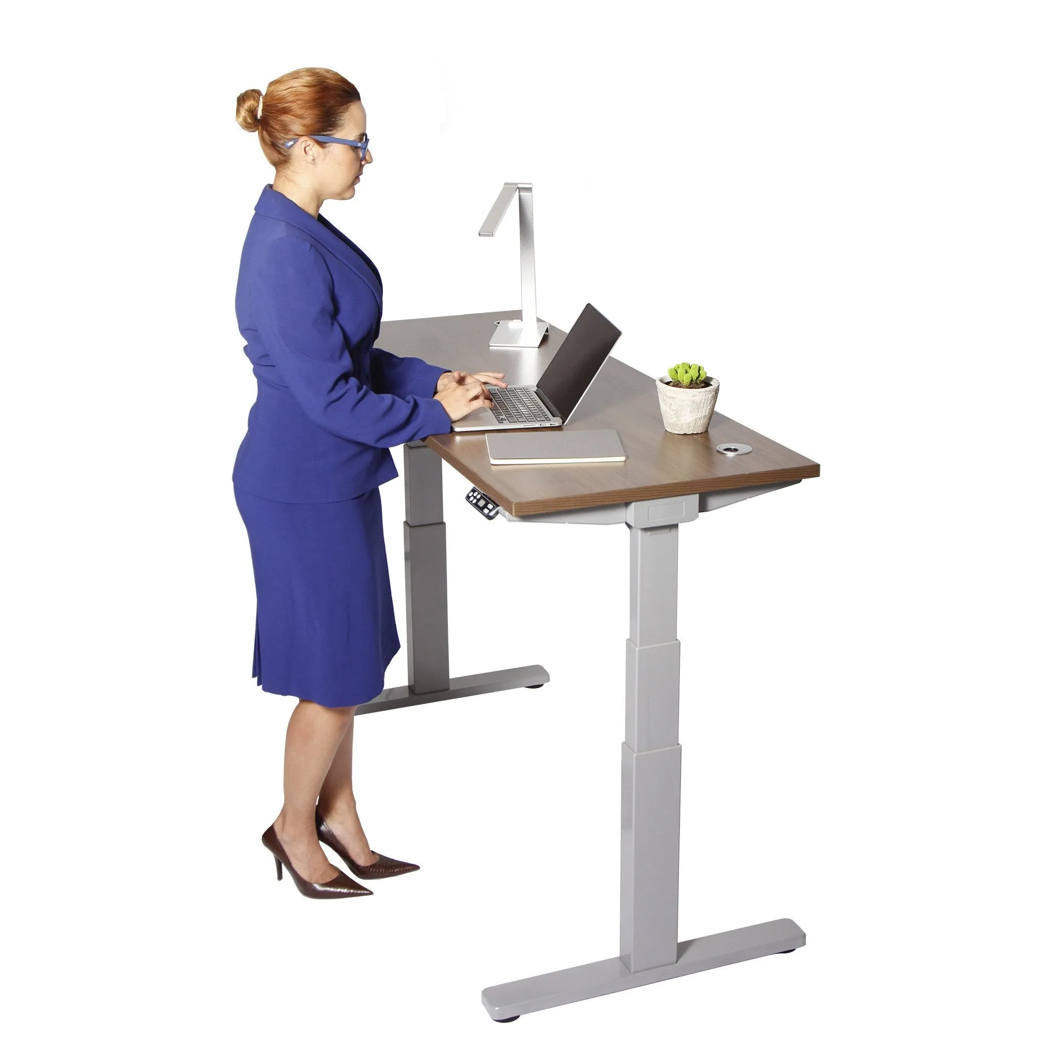 DUAL-MOTOR HEIGHT-ADJUSTABLE TABLE WHITE FRAME